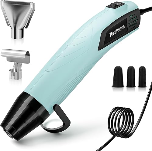 Resiners Pistola de calor para resina, pistola de calor de doble temperatura de calentamiento rápido de 350 W (482 F  662 F) con 3 boquillas y 3