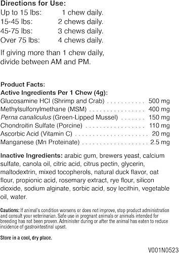 Miniatura 2 de Purity Products Dog Hip and Joint Advanced Support Chews MSM, Glucosamine, Chondroitin & Perna (Green-Lipped Mussel) - Supports Canine Cartilage