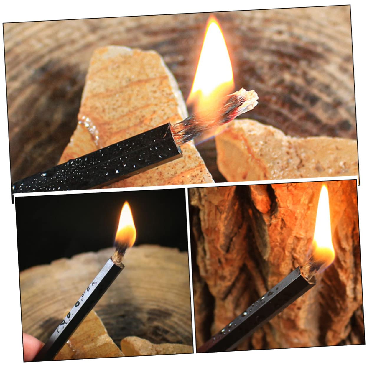 HANABASS 6pcs Wick Cord Fire Starter Outdoor Camping Tool Lightweight and Portable Weather Resistant for Quick for Barbecue and Hiking Gear