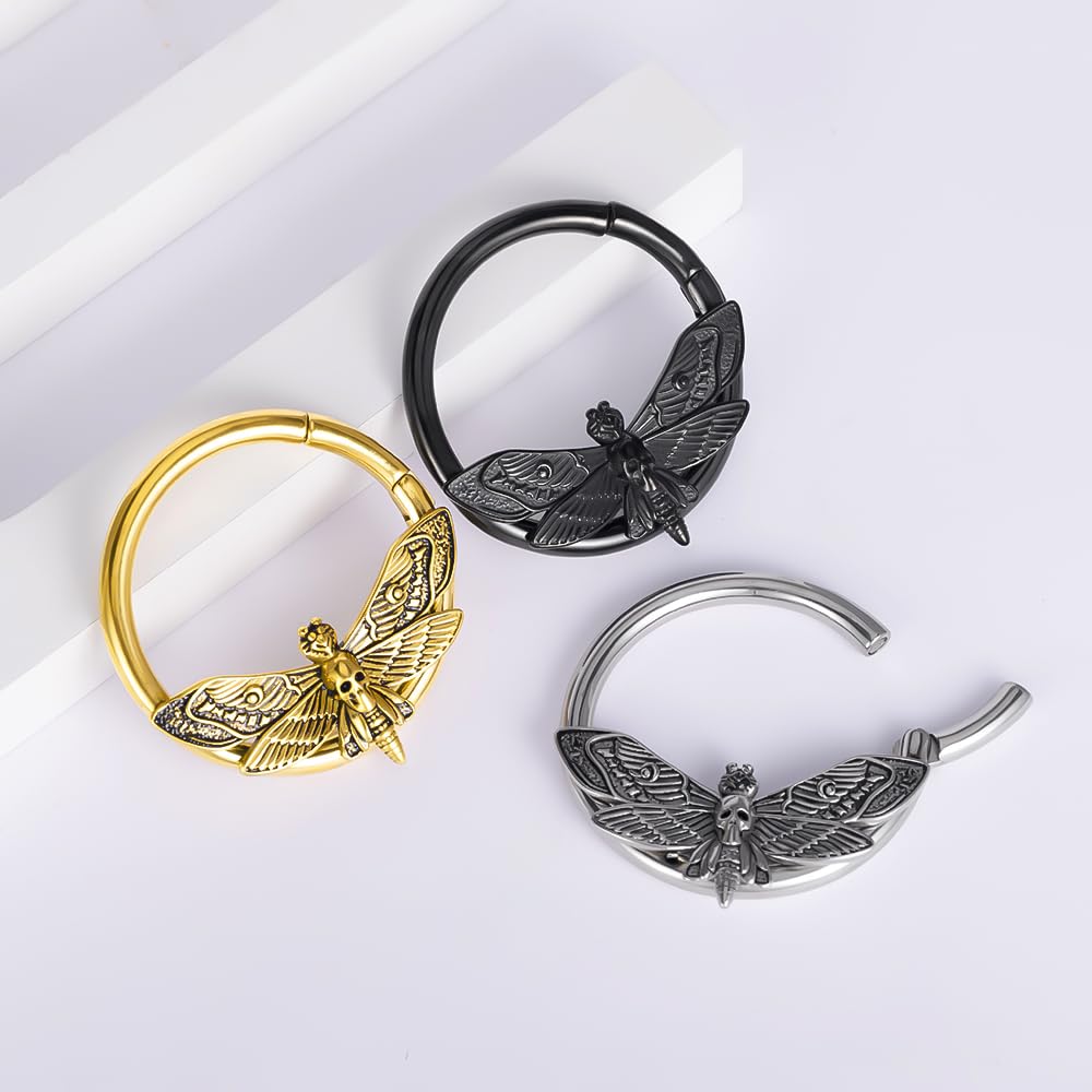 Vankula Pesi per Lobi Peso Dilatatori lobo orecchie in Acciaio inossidabile Serpente Ape Tarma Pipistrello piercing Gioielli Uomo Donna 4mm 5mm 6mm Nero Argento Oro