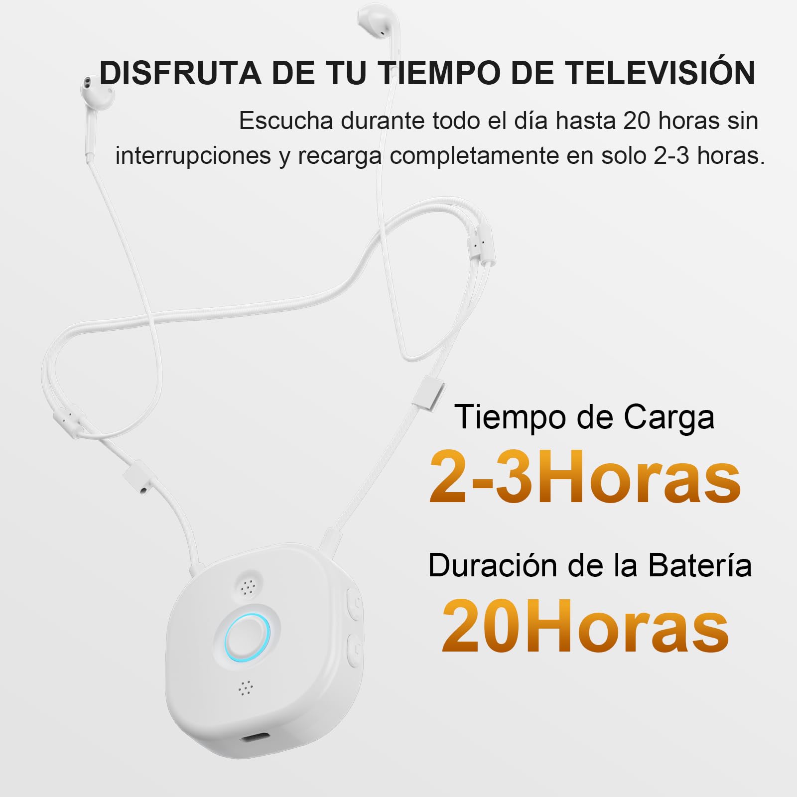 PROW Auriculares Inalámbricos para TV para Personas Mayores, TV Semi-Inalámbrico con Ajuste de Volumen Izq/Der Independiente, Botones Grandes, Ligero para la Mayoría de Televisores