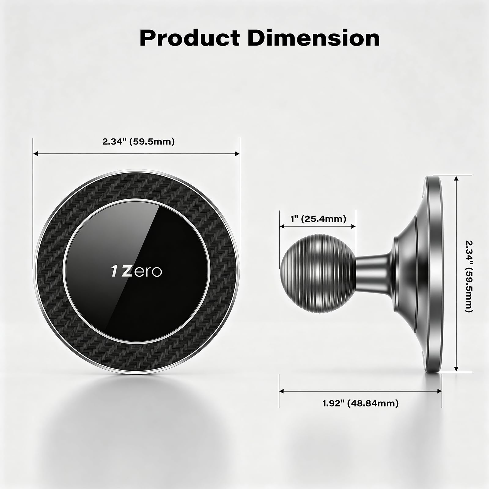 1Zero Supporto magnetico per telefono, con sfera da 2,5 cm, per supporti