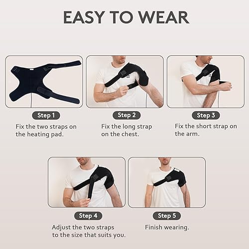 Miniatura 5 de UTK Almohadilla térmica de hombro infrarrojo lejano, caliente a 159 ℉, regalo para hombres, almohadillas térmicas para aliviar el dolor del manguito