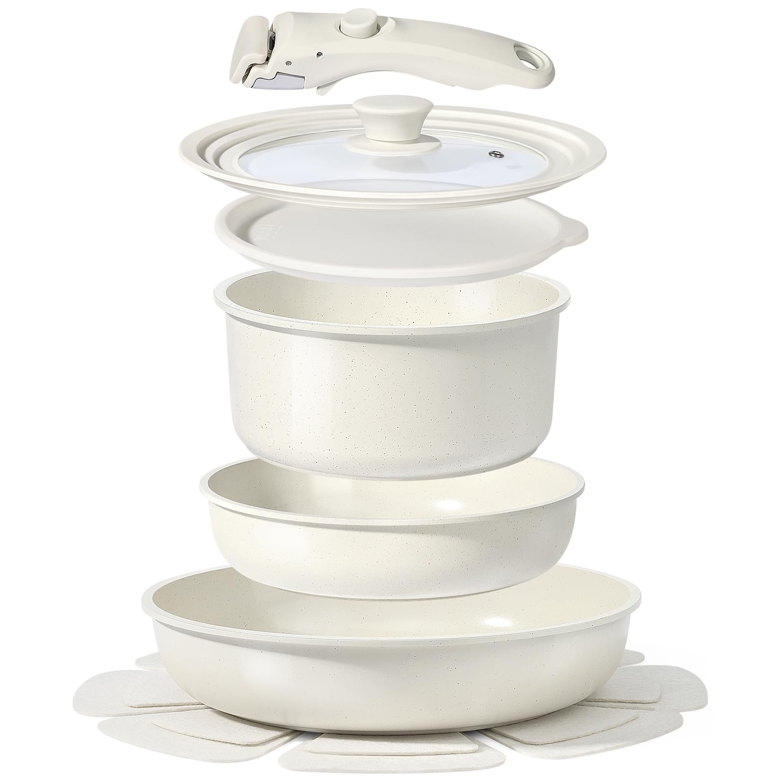 GiPP 調理器具セット ソテーフライパン 食洗機対応 セラミックコーティング Amazon.co.jp: GiPP フライパン セット 8点 鍋セット 食洗機対応