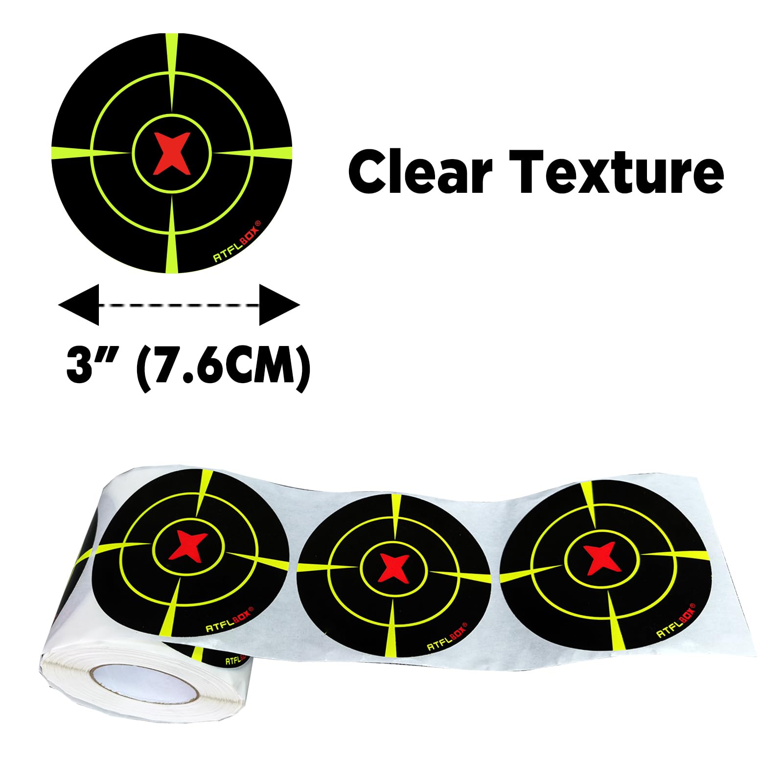 250 pezzi bersagli splatter autoadesivi con bersagli di carta da tiro reattivi all'impatto fluorescenti da 7,6 cm per esercitazioni di tiro con fucili, pistole, Airsoft