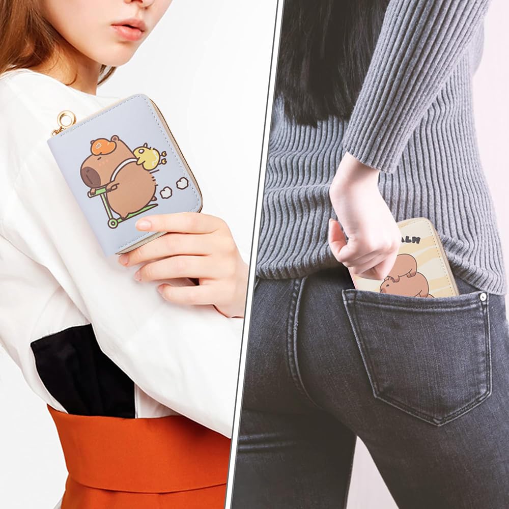 YGCHEN Capybara Portefeuille Enfant Porte-Monnaie Capibara Portefeuilles Dessin Animé Porte Monnaie Capybara Anniversaire Cadeaux Enfants Wallet 2 Pièces