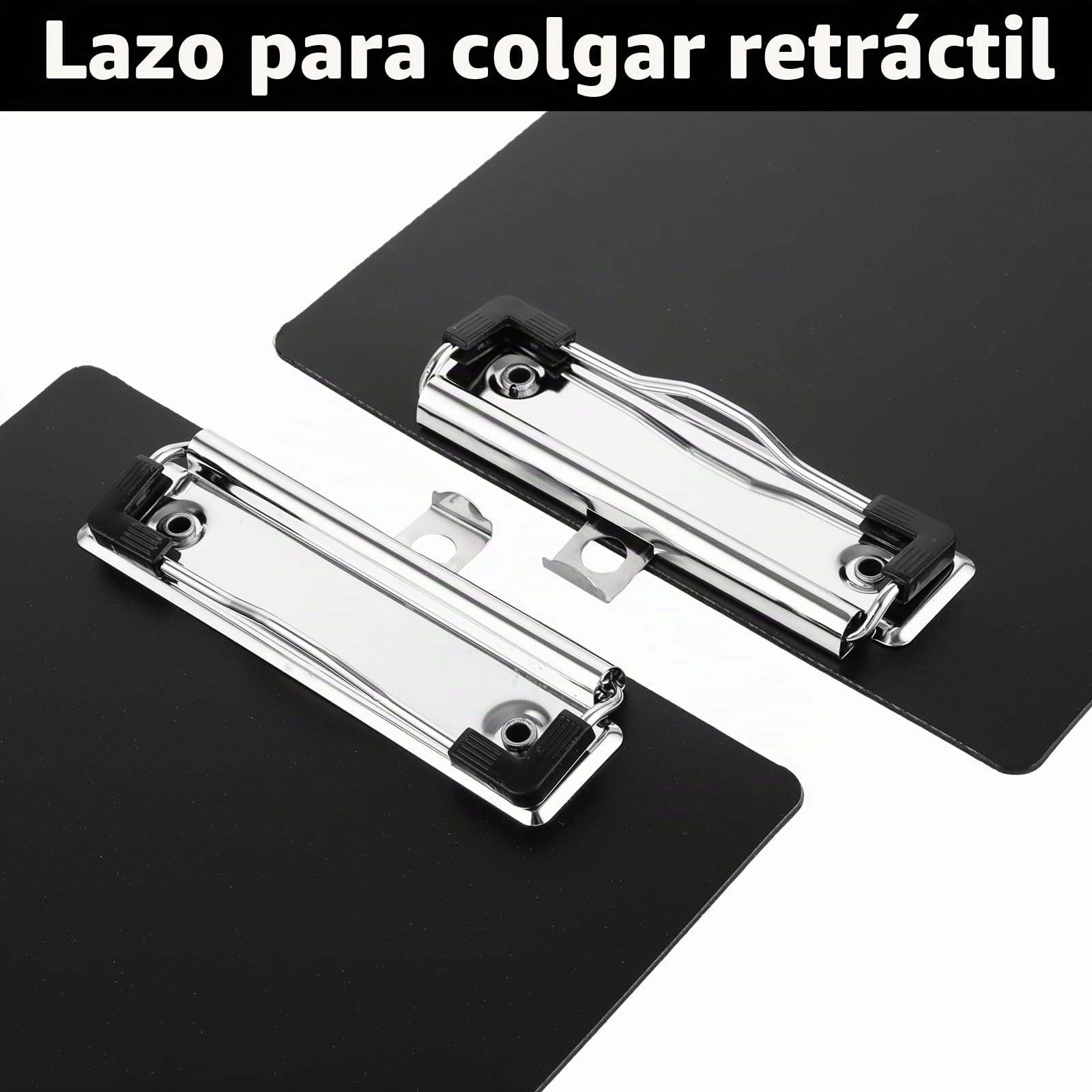10 Piezas Portapapeles A5 de Plastico Negro, Portapapeles con Pinza A5 de Metal, Tablero de Escritura 15 x 22,4 cm para Escuela, Oficina, Casa y Formularios