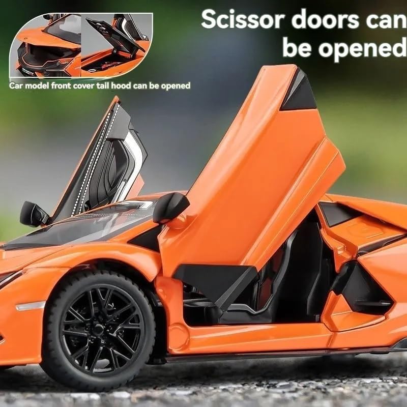 Image of 1:24 New Lamborghini Revuelto Toy Car Diecast Metal Pull Back Car - 4 Openable Doors with Sound & Light | Luxury Toy Car & Gift for Kids 【Colors as Per Stock】