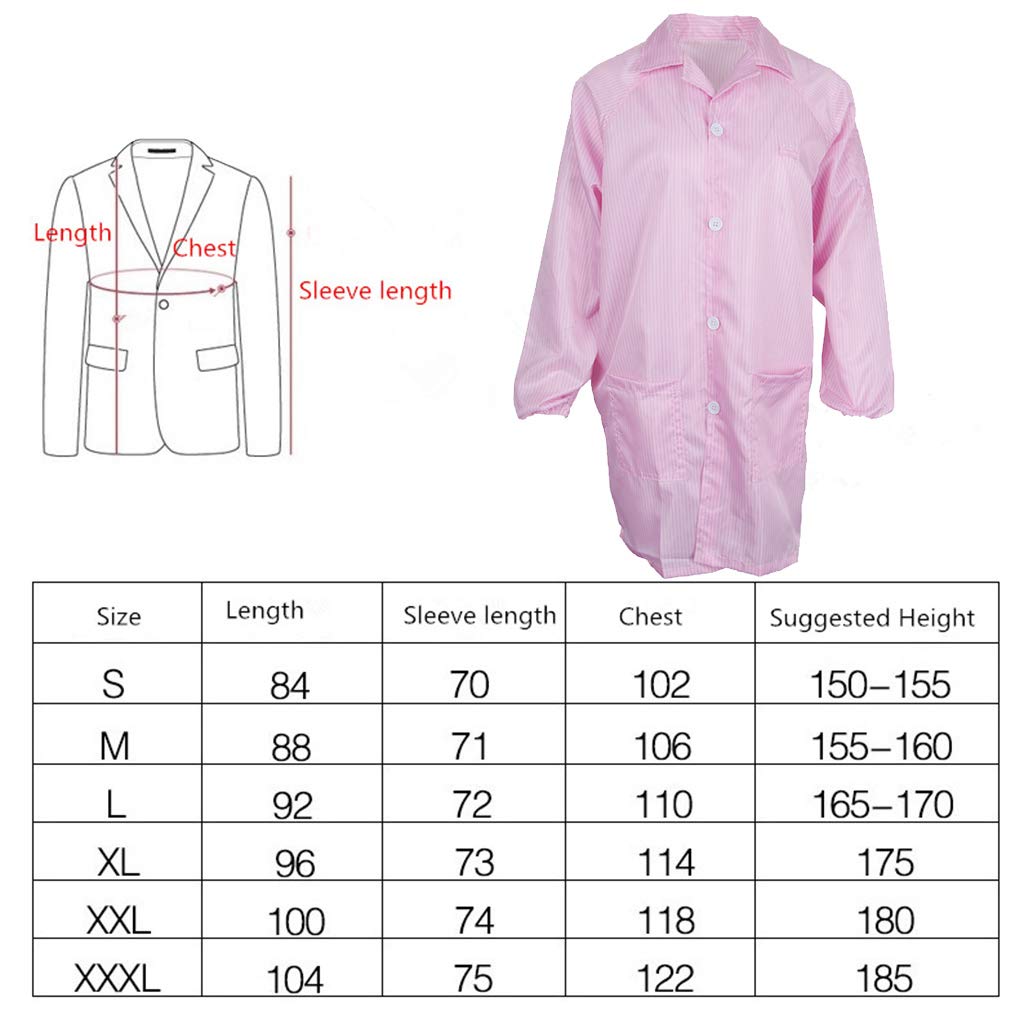 Unisex ESD-sichere antistatische Premium Laborjacke Mantel Kleidung blau M