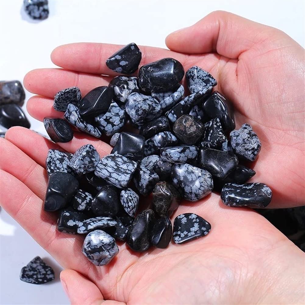 Natürlicher Kristall, 12–17 mm, natürliche Blume, Obsidian, Quarz, Kies, schwarzer Trommelstein Voller Textur