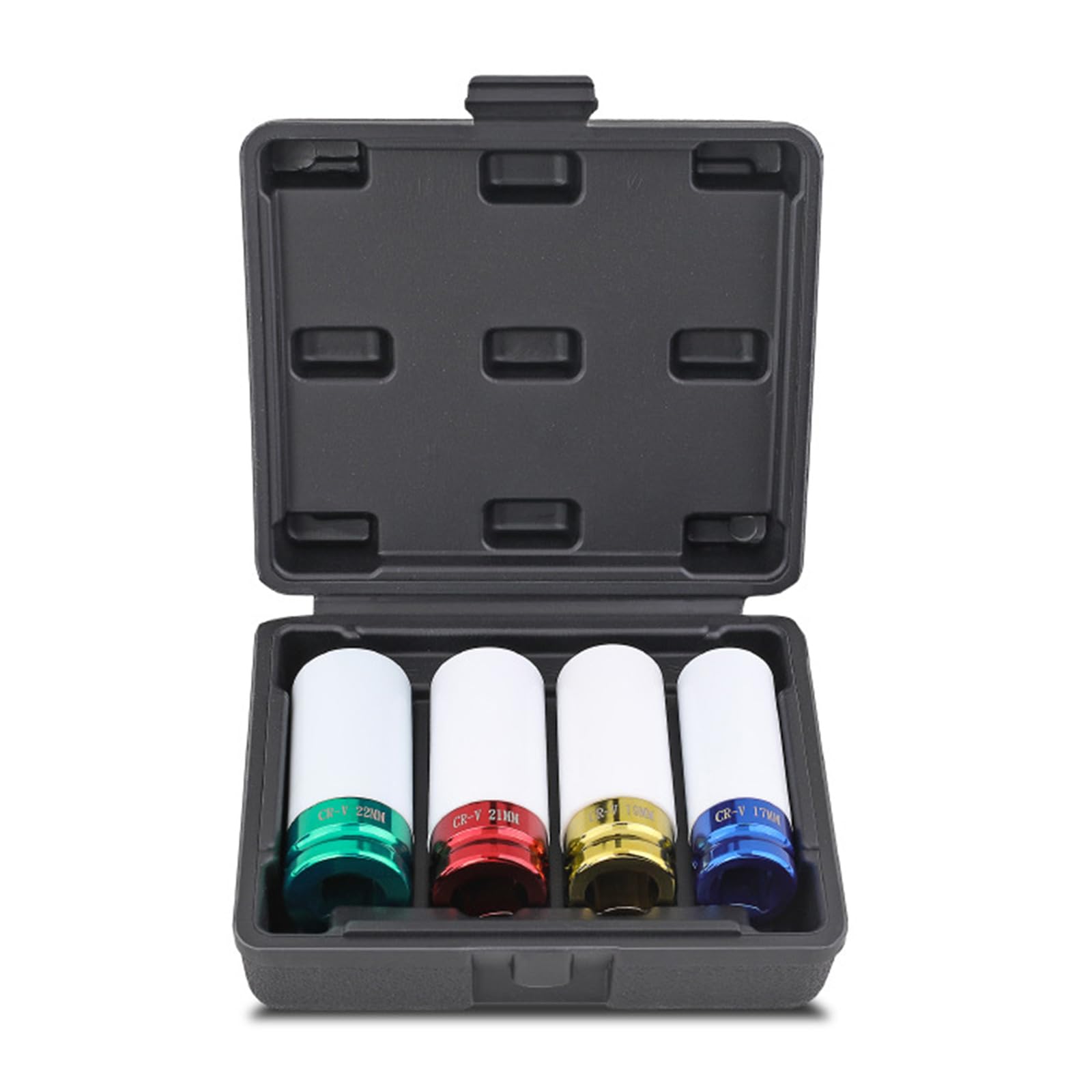 Kangnice Color Zinc Hub Sleev 4Pcs Wheel Socket Set Wrench Protector Socket Spanner Set Sleeves 17/19 / 21 / 22Mm Extended Length
