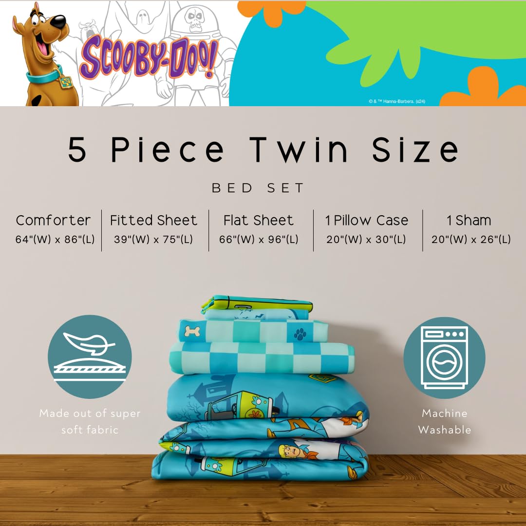 Franco Scooby Doo - Set copripiumino e lenzuola, in microfibra, per letto matrimoniale