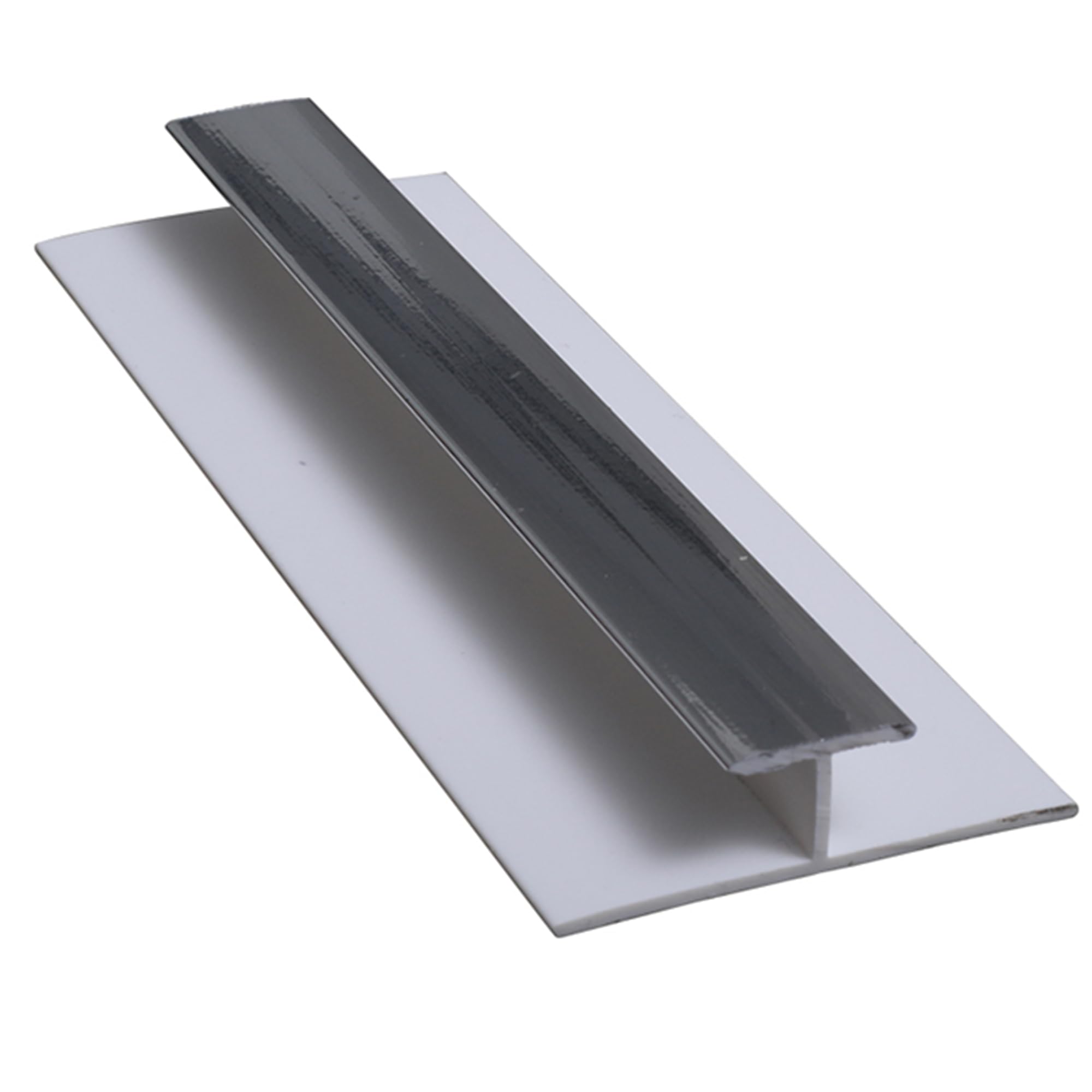 Built Right Shower Splash Panel Trims, Bathroom Cladding Trim, End Cap, Internal, External, H & L Trim, 2400mm, 10mm (Silver, H Trim)