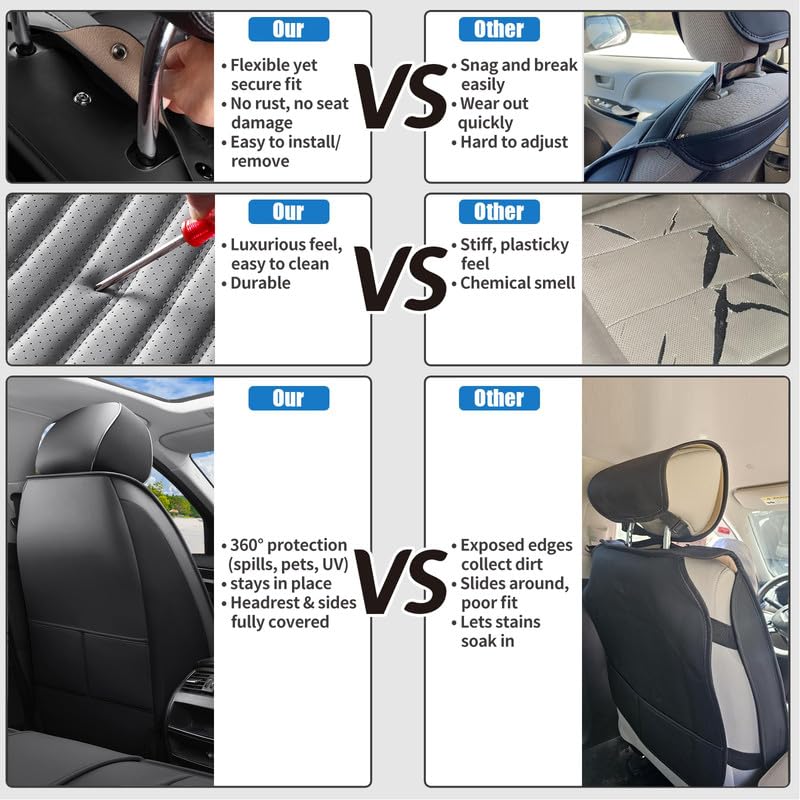 Image of Seat Covers Full Set Fit for Chevy /Chevrolet Bolt 2016-2026, BlackGray