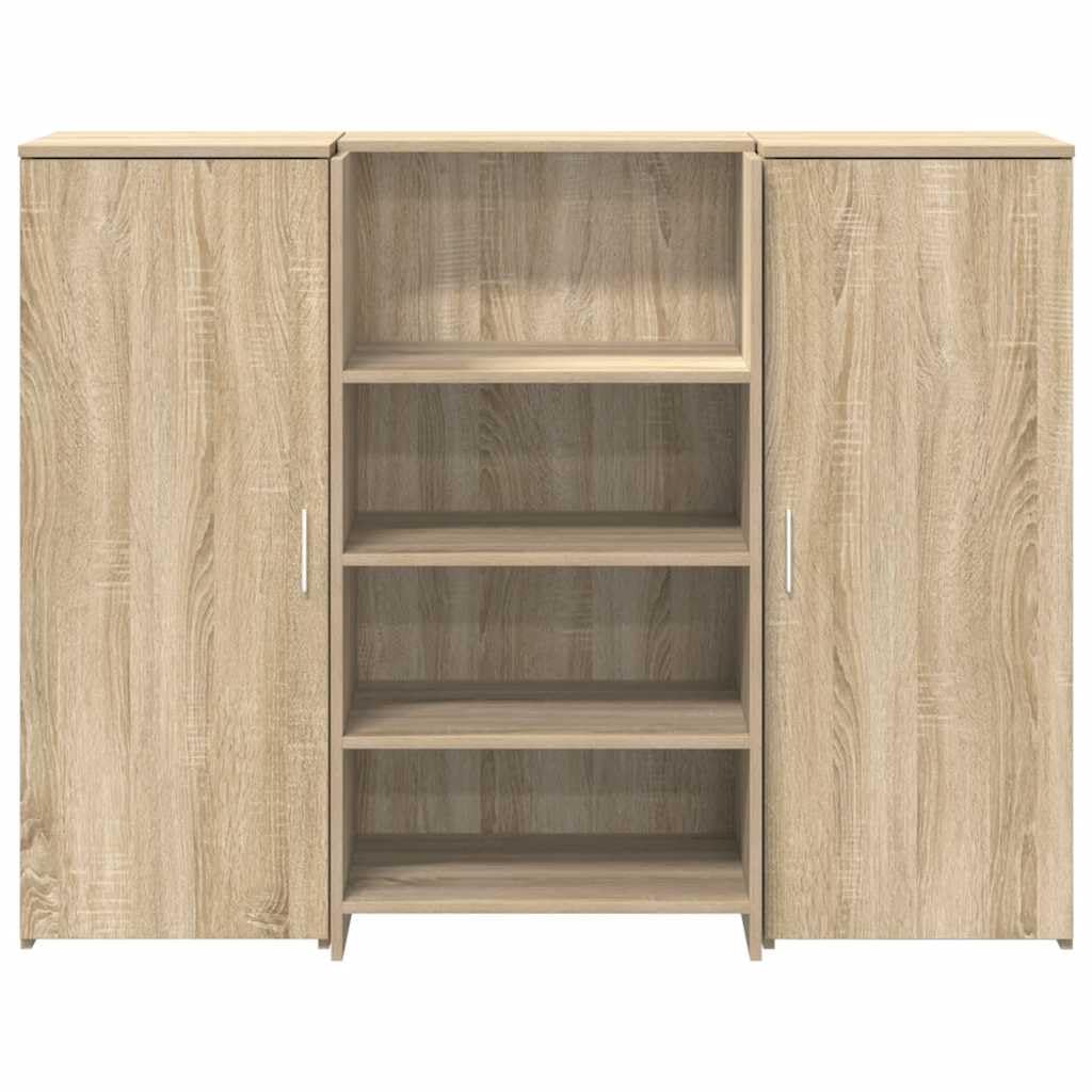 Banco reception Sonoma 135 x 50 x 103,5 cm, materiale a base di legno con piano integrato e armadio offre ampio spazio di archiviazione, mobile da ufficio robusto per ufficio aziendale