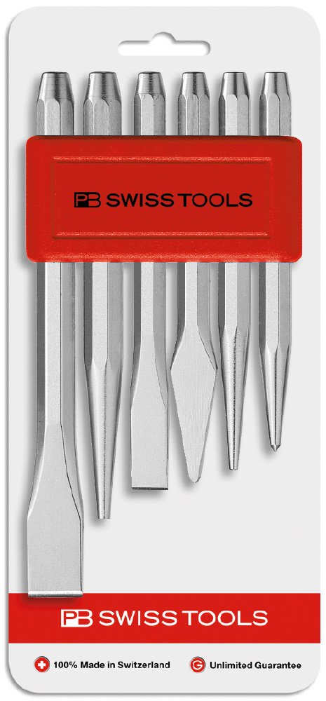 PB Swiss Tools Flach-, Kreuzmeissel Körner Durschlag Werkzeug Set, 850.B CN
