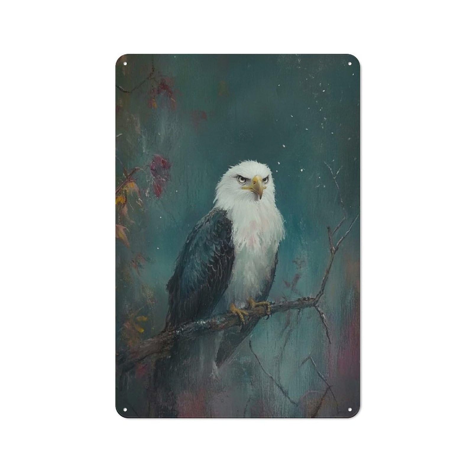 Retro Metal Sign with Majestic Bald Eagle Design 30x20cm, Nostalgic Vintage Wall Decor for Kitchen, Hallway, Bar Or Small Cafe