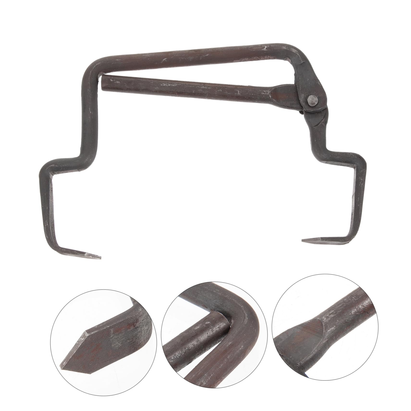 Happyyami Outdoor Tools Metal Ice Cubes Outdoor Clips Ice Blocks Moving Tool Ice Clip Tow Bar for Ice Industrial Ice Tongs Ice Tow Bar Ice Block Moving Tool Tow Bars Lift Iron Ice Making