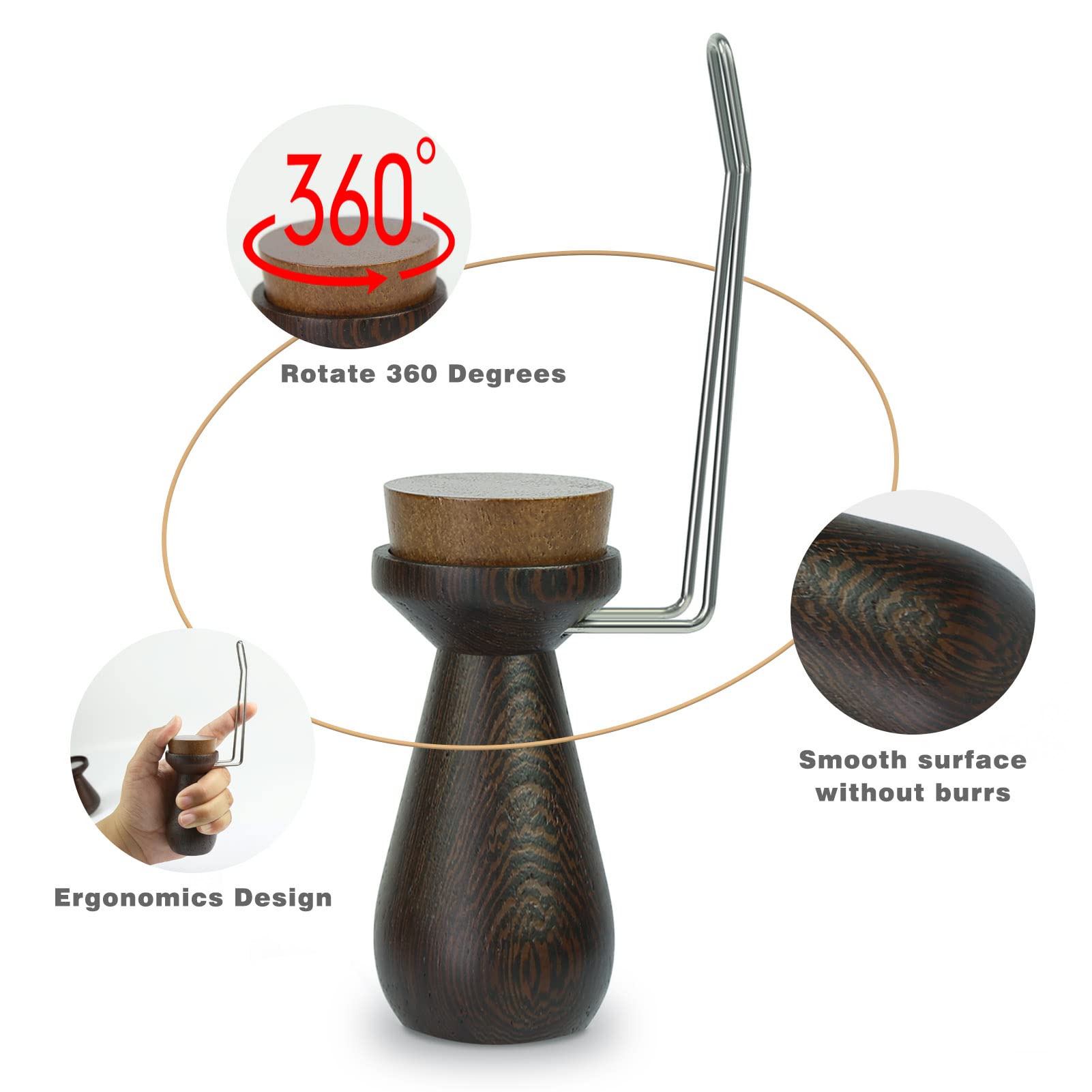 WH02 Wooden Magnet Painting Handle with Bases Coloring Wargame (Wenge - High)