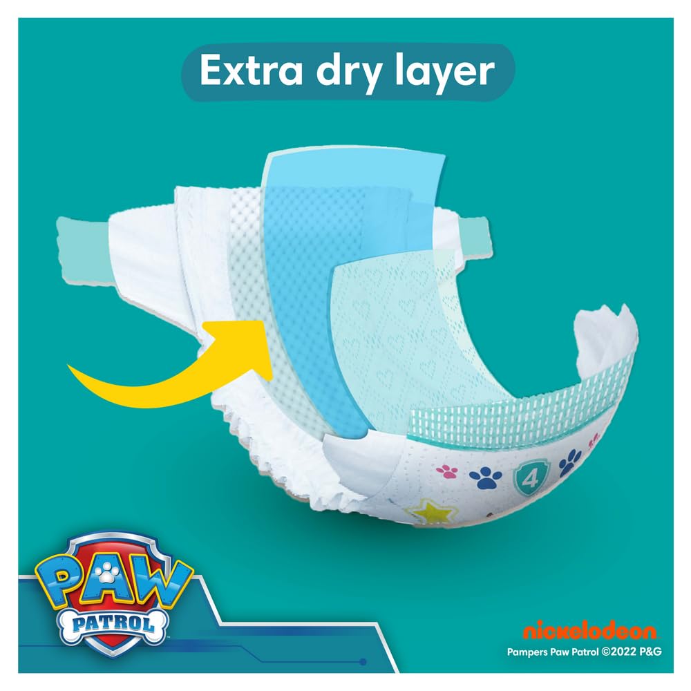 Pampers Psi Patrol (Baby-Dry), pieluchy rozmiar 3 (6 kg-10 kg), edycja limitowana, 234 pieluchy, kompleksowa ochrona przed wyciekiem do 12 godzin