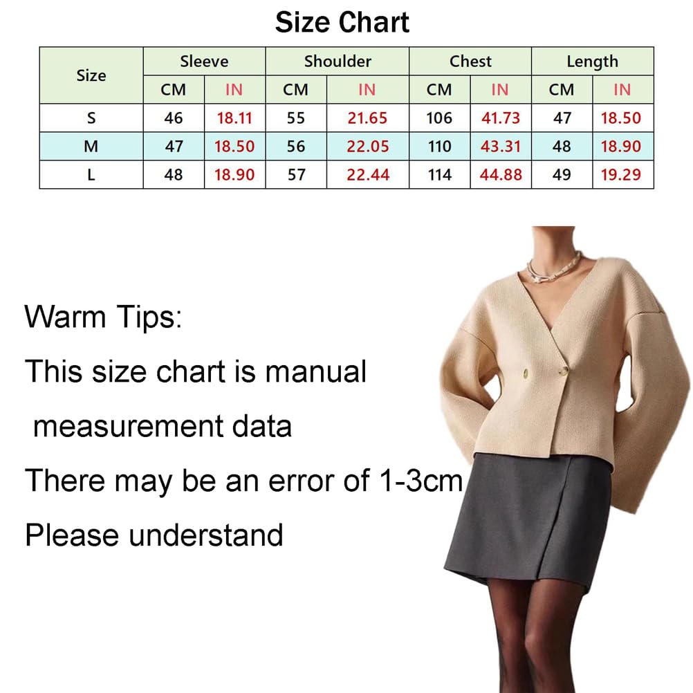 Donna Autunno Scollo A V Maglioni A Maglia Manica Lunga Doppia Fibbia Aperto Anteriore Slim Tops