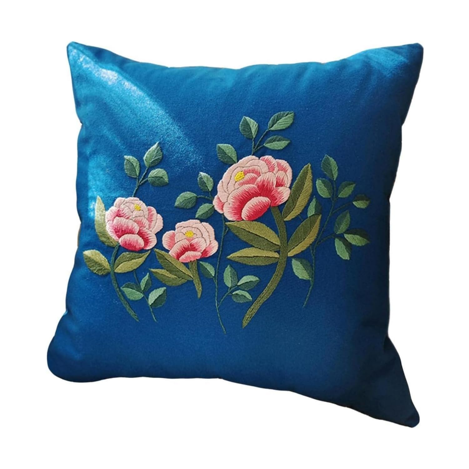 Kit De Housses De Coussin Brodées à Faire Soi-même - Housse De Coussin Avec Motif Floral - Housse De Coussin Décorative (noir