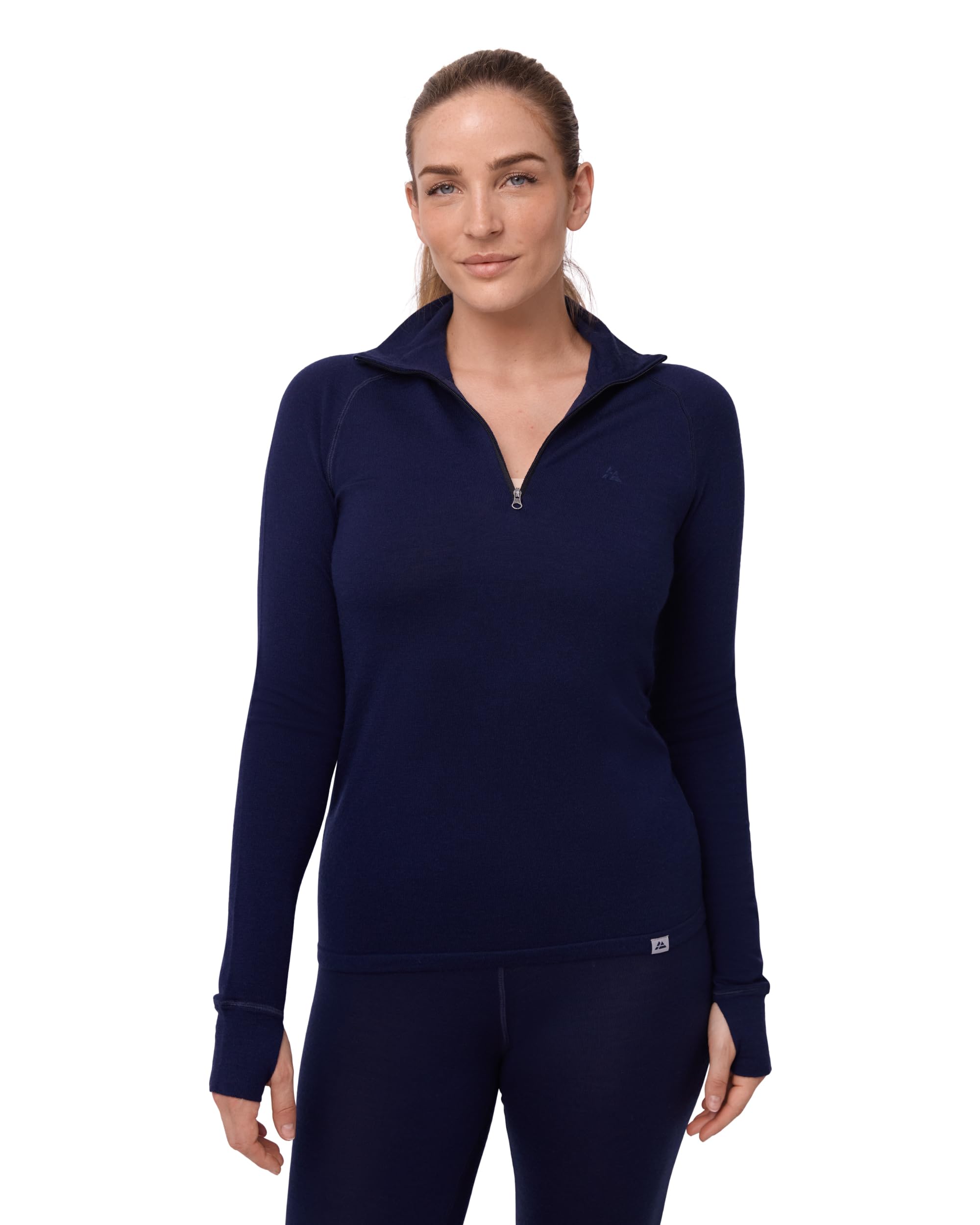 DANISH ENDURANCE Merino Shirt Damen, Reißverschluss & Rollkragen, Half Zip Langarmshirt, Premium Thermounterwäsche, Skirolli, Thermoshirt, Warm & Atmungsaktiv