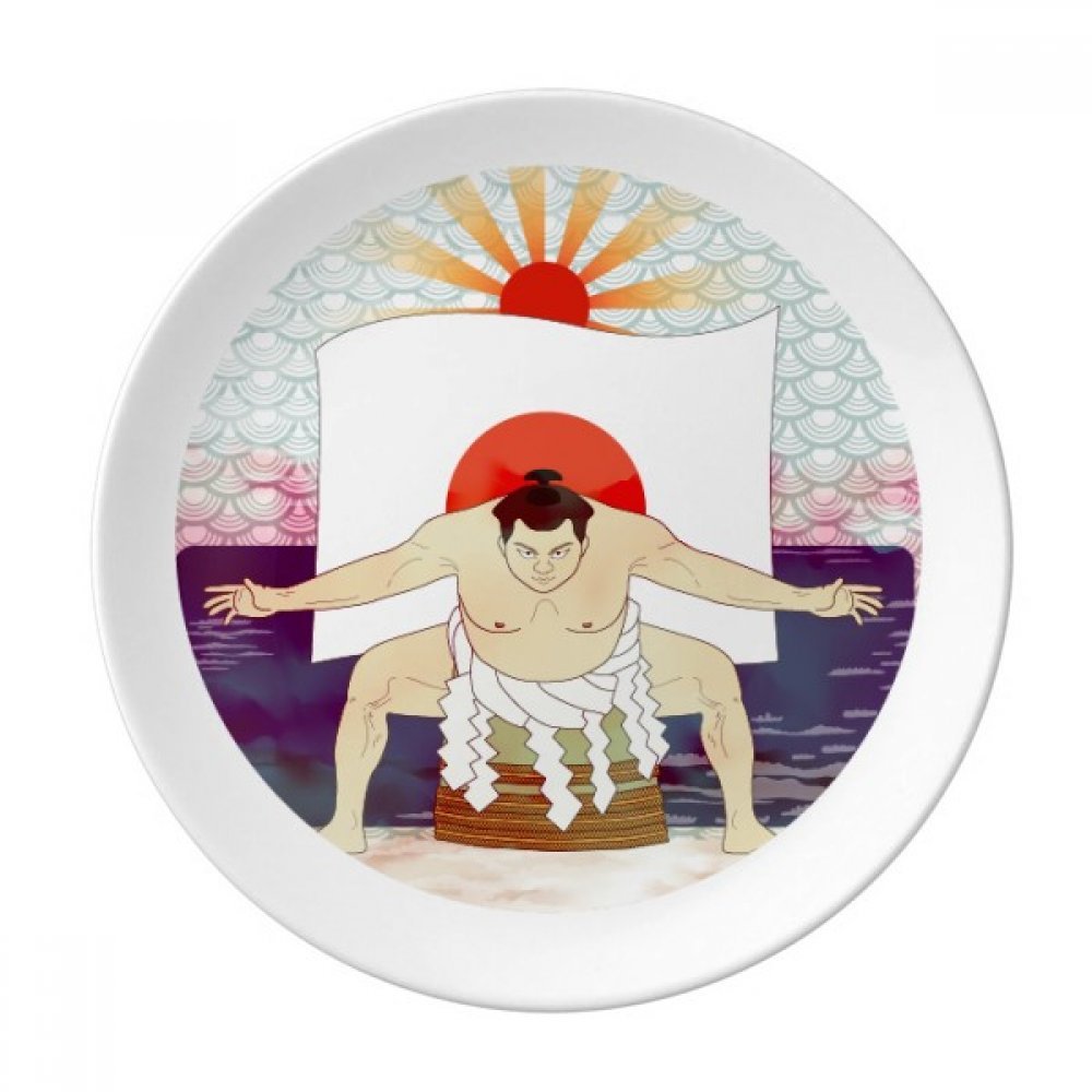 Cadeau Mont Fuji assiette porcelaine Ukiyo-e Sumo pour amateurs de Japon