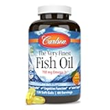 Carlson - The Very Finest Fish Oil, 700 mg Omega-3s, Norwegian Fish Oil Supplement, Wild Caught Omega 3 Fish Oil, Sustainably Sourced Fish Oil Capsules, Omega 3 Supplement, Orange, 120 Softgels