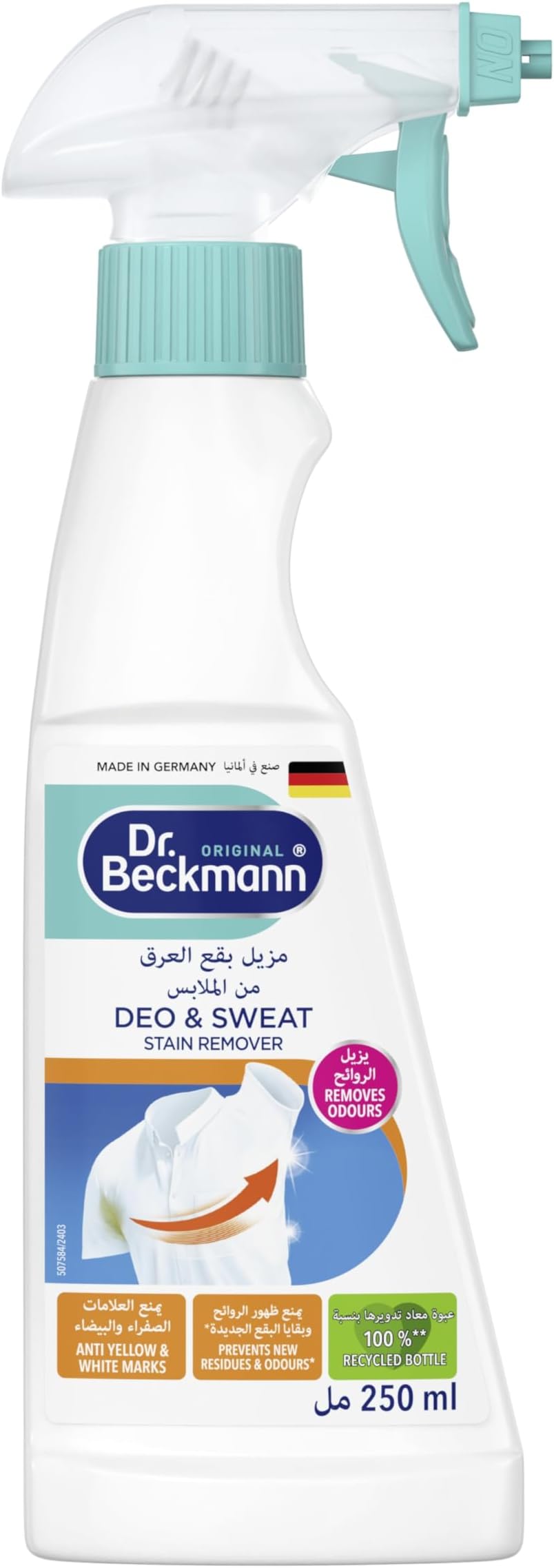 Original Deo & Sweat Stain Remover Spray | Works for Color and Whites Removes Tough Presipitation Residue Stains - 250 ml