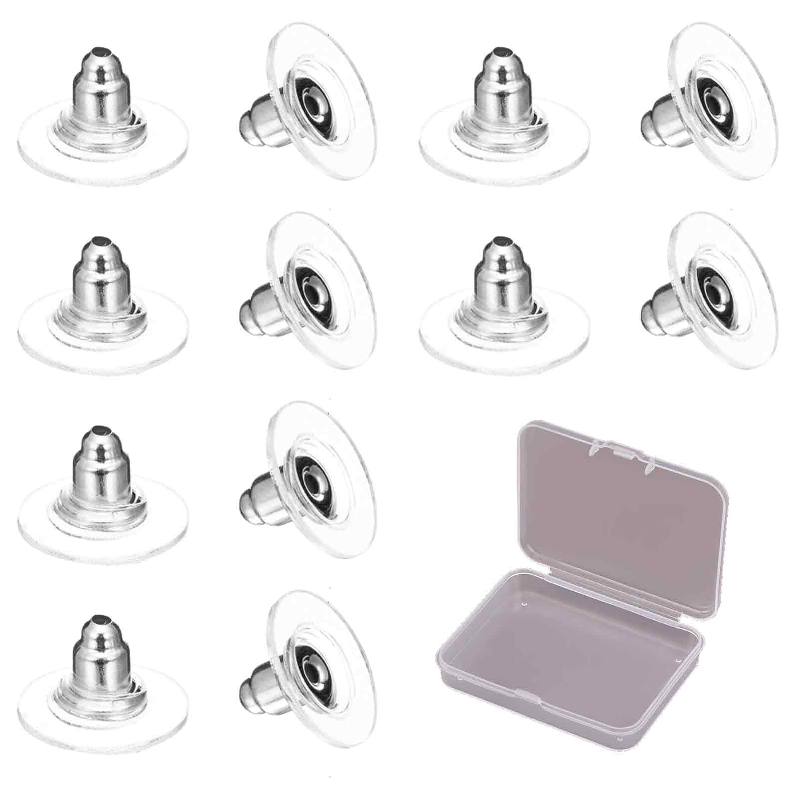100 Pcs Earring Backs, Soft Clear Earring Backs, Bullet Clutch Silicone Earnuts, Butterfly Stoppers for Women's DIY Jewelry Earrings Studs Supplies