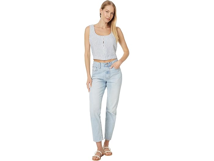 Scoopneck Crop Tank in 100% Linen - Image 1