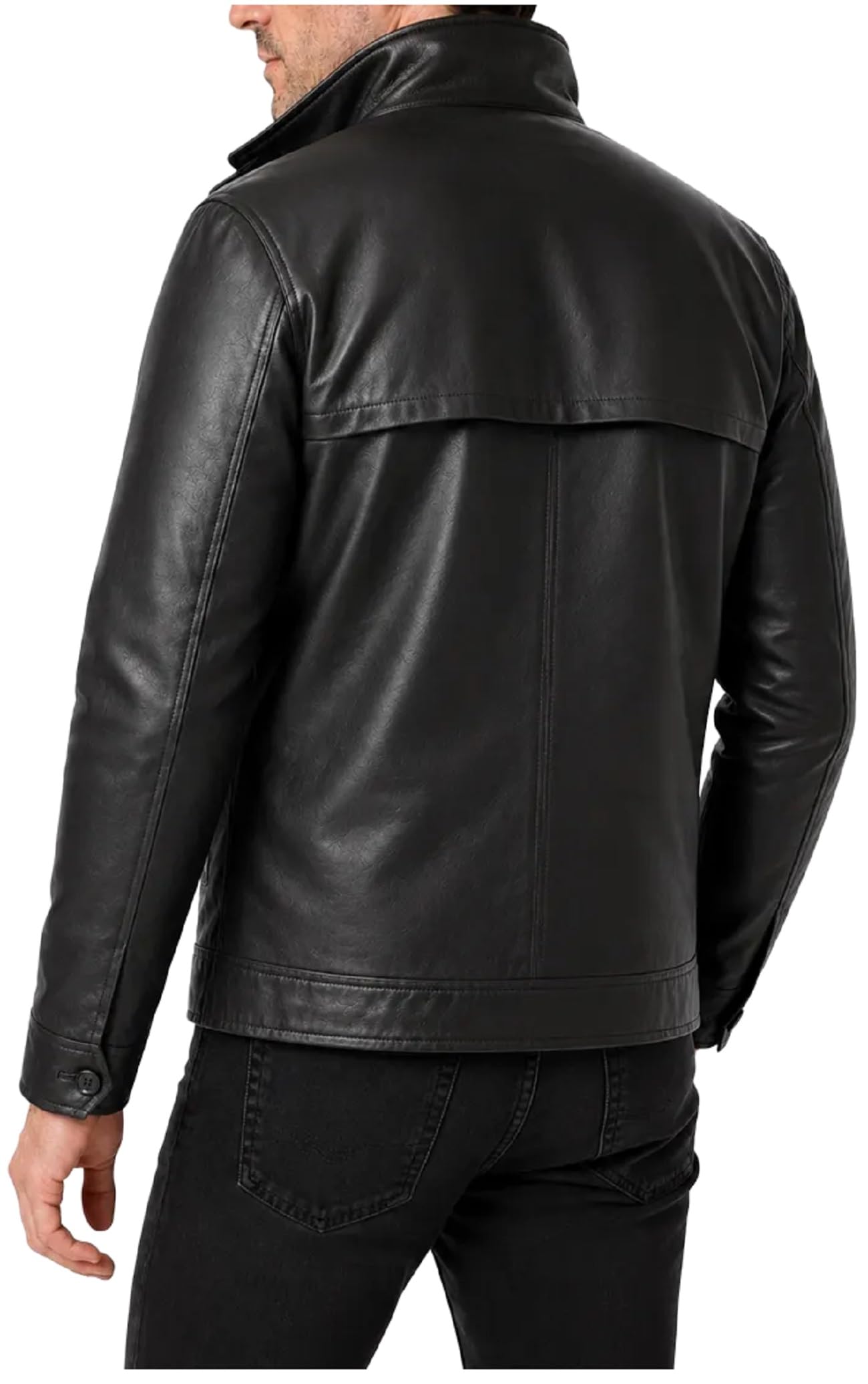 Chaqueta de cuero negro de alta calidad para hombre, abrigo clásico inspirado en los espías para Halloween y cosplay