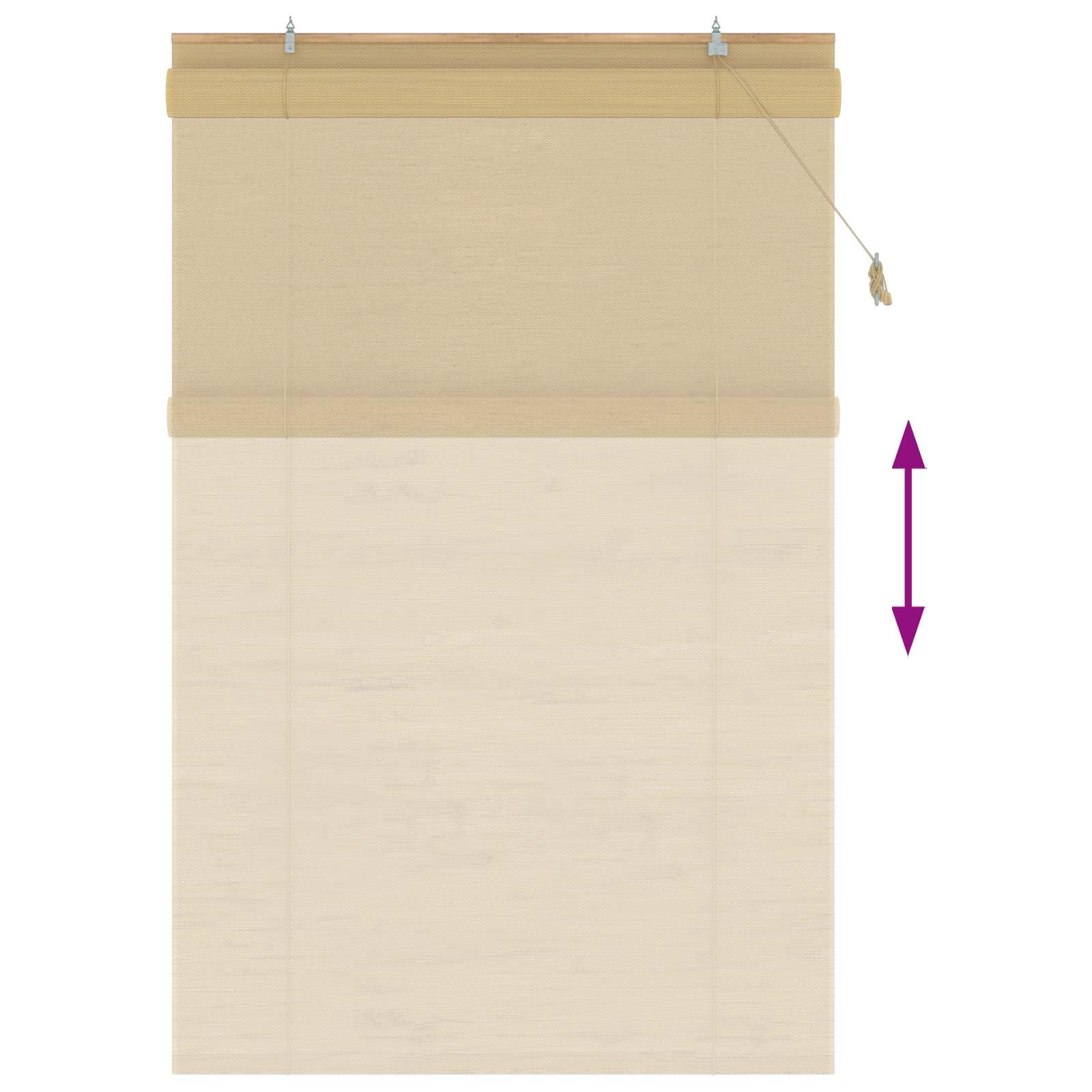 vidaXL Store Enrouleur Naturel 130 x 220 cm Bambou