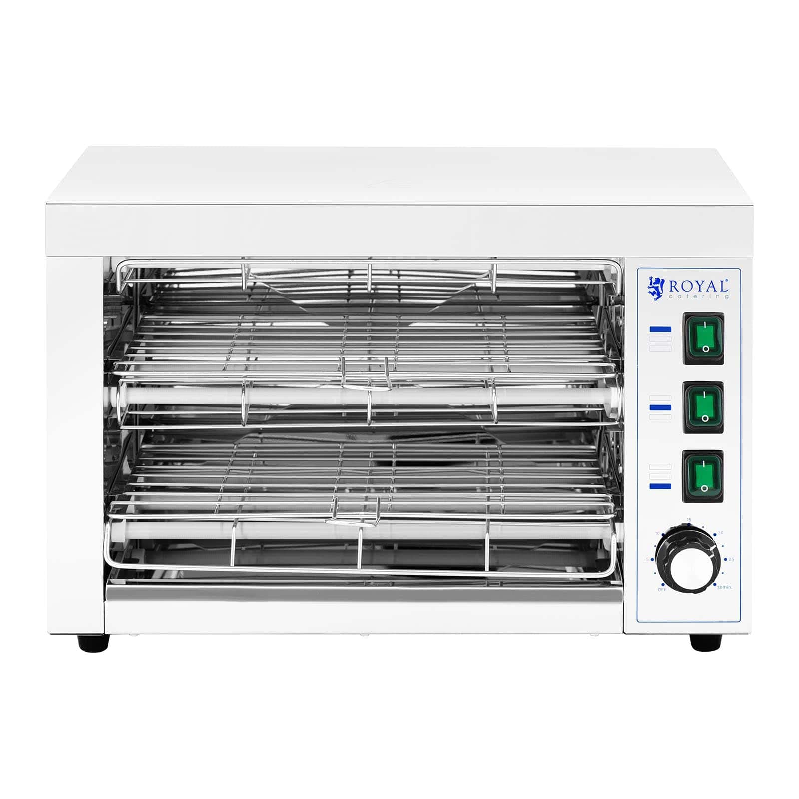 Royal Catering RCPES-340 Salamandre De Cuisine Professionnelle Four Électrique Grill (3 150 W, 0-30 min, Récipient Collecteur, acier inoxydable)