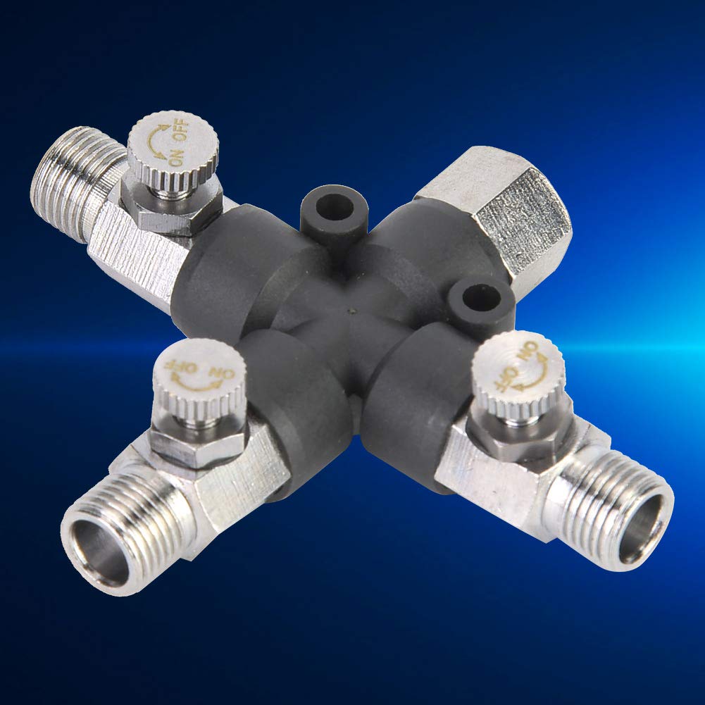 Metal Air Hose Splitter, Airbrush Fitting, Three Way Mini Air Compressor - Image 2
