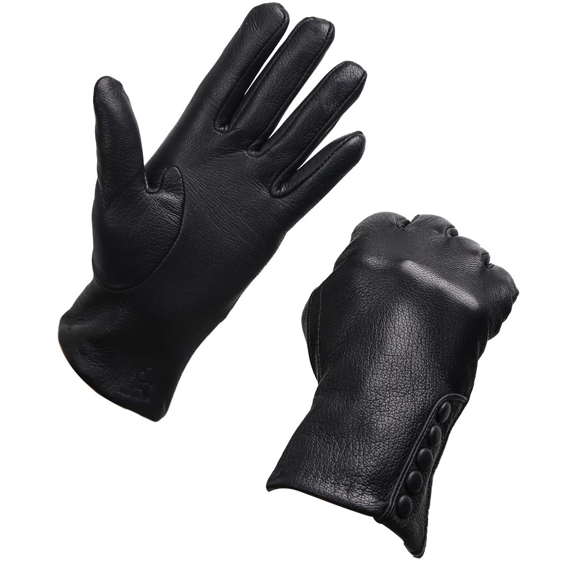 Xzeit Guanti caldi, guanti invernali, Guanti da donna, Guanti caldi in pelle da donna, Guanti in pelle con fibbia laterale Guanti da sci invernali da donna (Color : D, Size : 7)