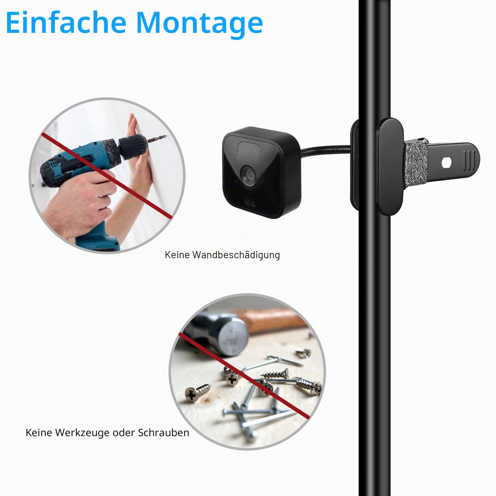 Flexible Halterung für Blink Outdoor 4, Blink Outdoor, Blink Mini, Blink Indoor(Schwarz, 2 Stück)