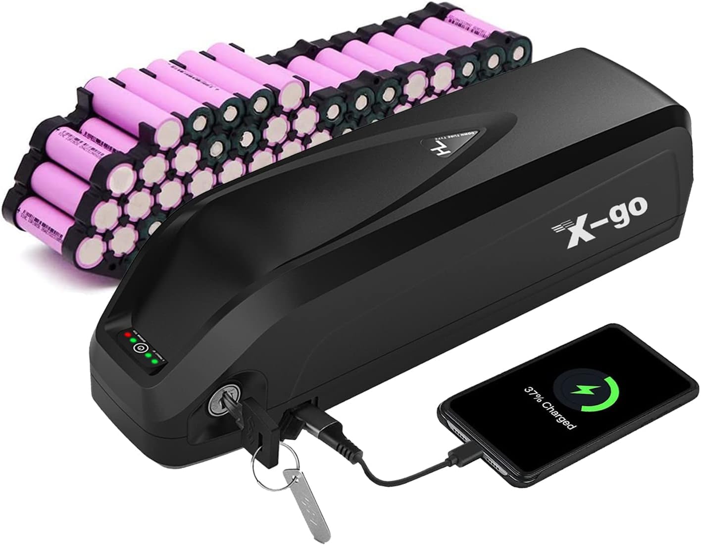 Hailong3 akumulator litowo-jonowy 48 V, 13 Ah, z 4-pinowym rozładowaniem, port USB, ładowarka do silnika elektrycznego 350 W, 500 W, 750 W, 1000 W, 1000 W, 48 V, 13 Ah (100-1000 W) z USB)
