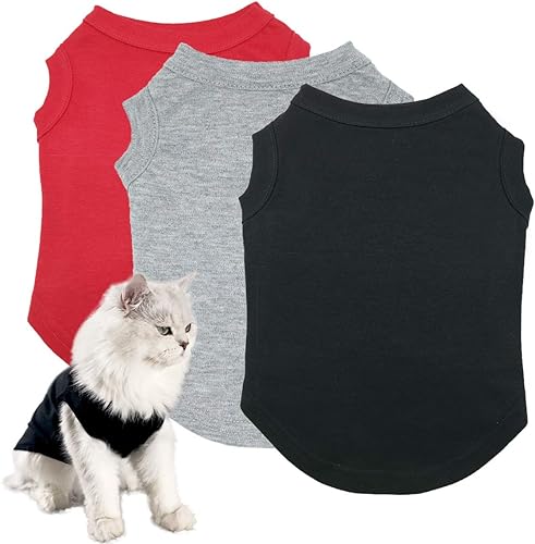 Miniatura 1 de Camisas para perros, ropa para mascotas, ropa en blanco, 3 piezas, chaleco para cachorro, camiseta sin mangas, trajes suaves y transpirables para