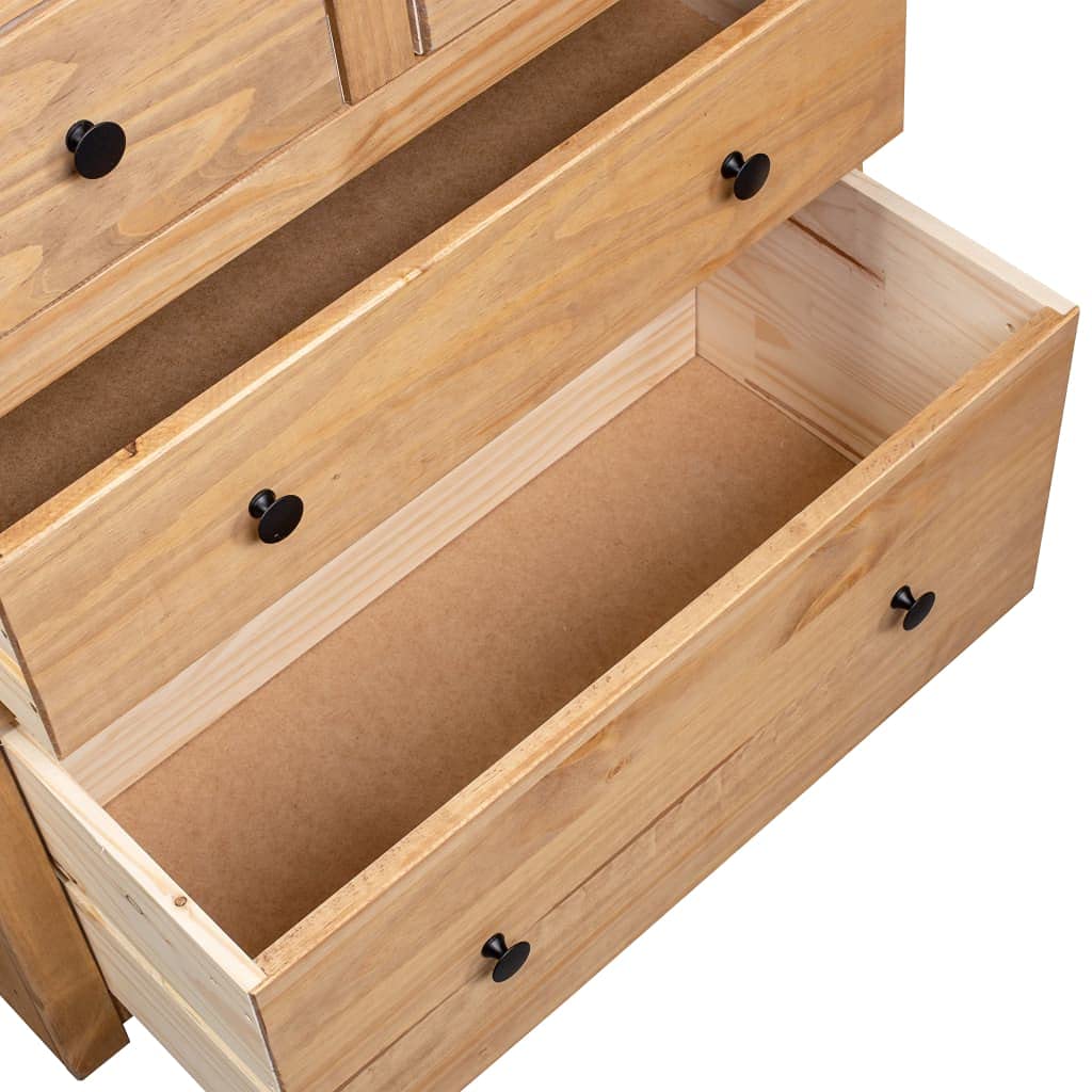 Aparador de madera maciza, 80 x 40 x 83 cm, de pino Panamá, natural, para cocina, pasillo, salón, dormitorio, rústico, resistente, ahorra espacio