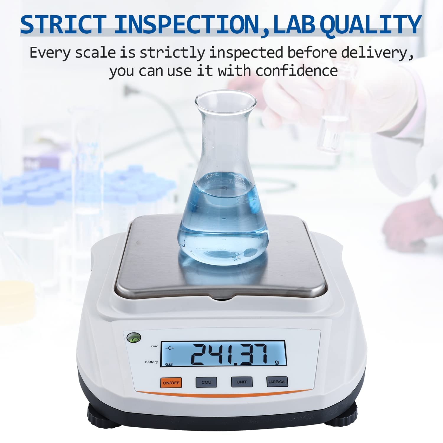 Four E's Scientific 2000 g x 0,01 g Balanza analítica de alta precisión Balanza de laboratorio para joyas, balanza de cocina, balanza científica balanza de laboratorio (enchufe EU)