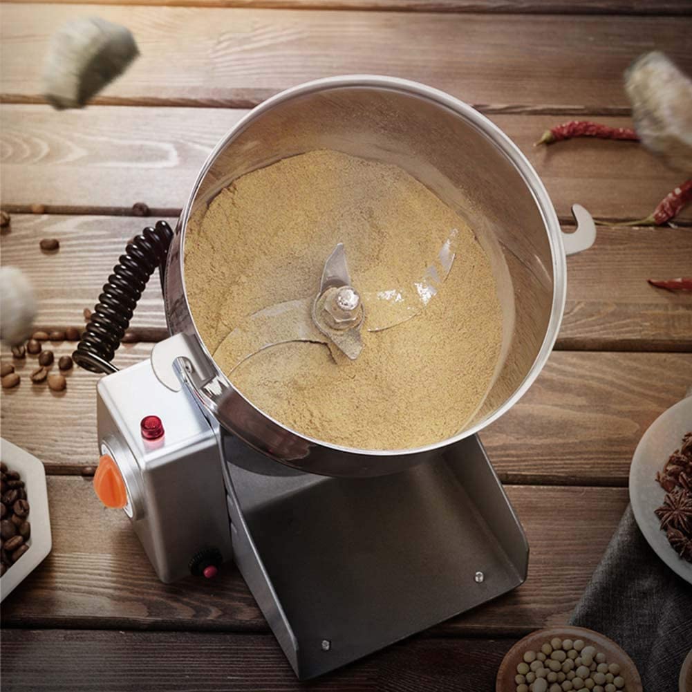 Macinacaffè 800G Fagioli elettrici Noci Spezie Macinino per Farina con Coltello in Acciaio Inossidabile, Macchina per la Polvere della Famiglia del Grano, Smerigliatrice per Erbe mediche