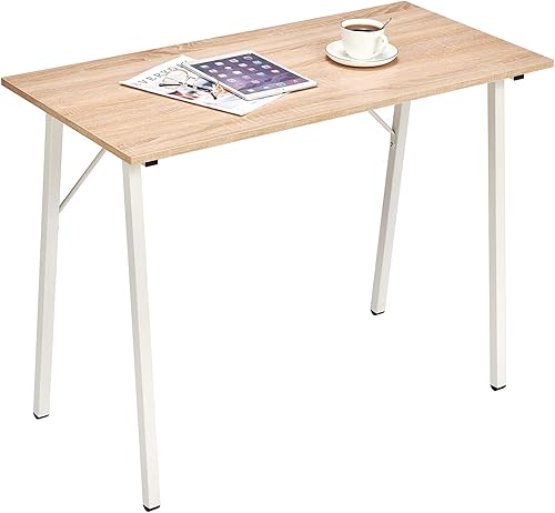 Escritorio pequeño para computadora, mesa de estudio para oficina en casa, escritorio moderno en forma de I, escritorio de oficina para laptop, mesa