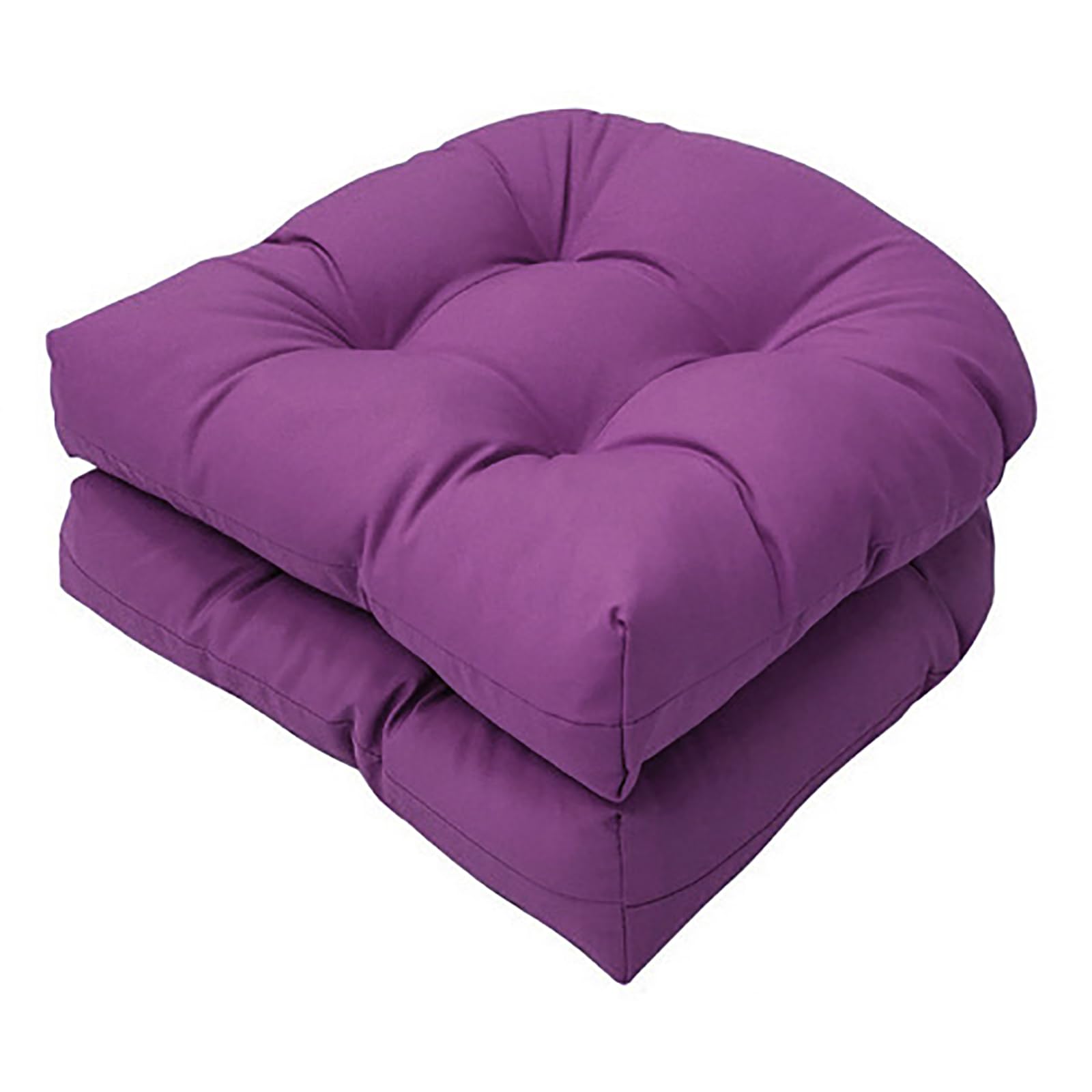 2 Pieces Outdoor U Shaped Cushion, Garden Chair Seat Cushion 19'' X 19''Patio Wicker Overstuffed Seat Pad Loveseat Mats (Purple)
