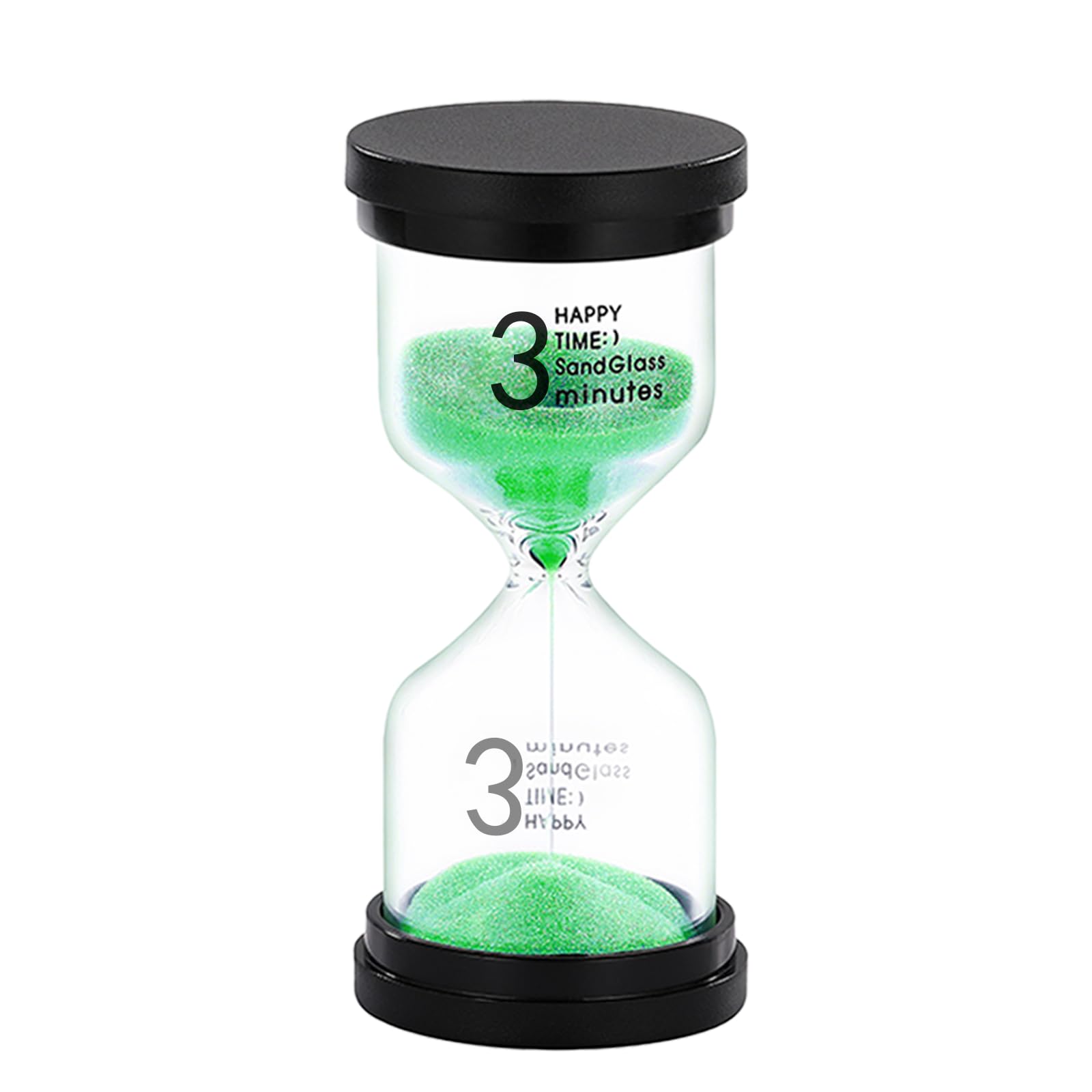 3 Minute Sand Timer, Plastic Hourglass Hour Glass Timer, Acrylic Unbreakable Sand Clock, Small Sand Watch 3 Min for Kids, Toothbrush, Classroom, Games (Green)