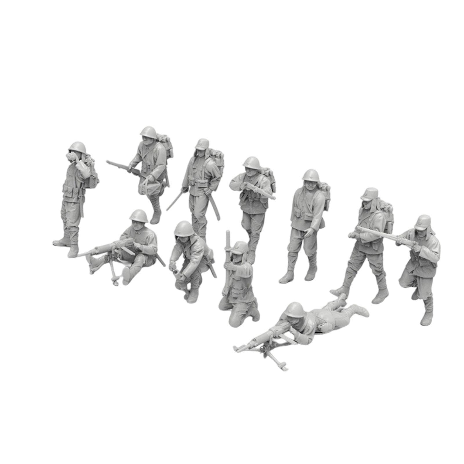 Figurines personnages unis diorama miniatures en résine non peintes de 2,4 cm