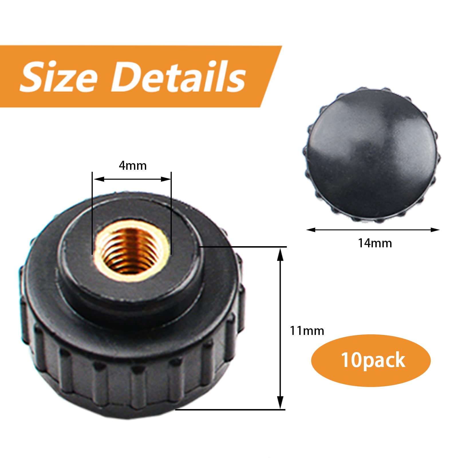 20 Manopole Zigrinate Bianche M4 X 16mm - Pomelli Di Bloccaggio Con Filettatura Per Macchinari - Foto 9