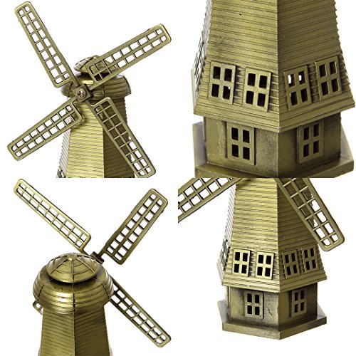 Estatua Decorativa de Molinos de Viento de Metal ZOVIE miniatura 5