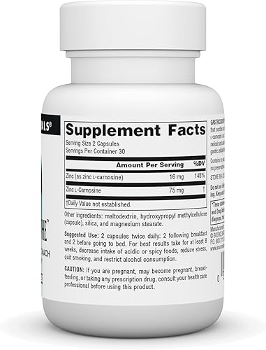 Miniatura 9 de Source Naturals GastricSoothe Zinc L-Carnosine* - 30 cápsulas vegetales
